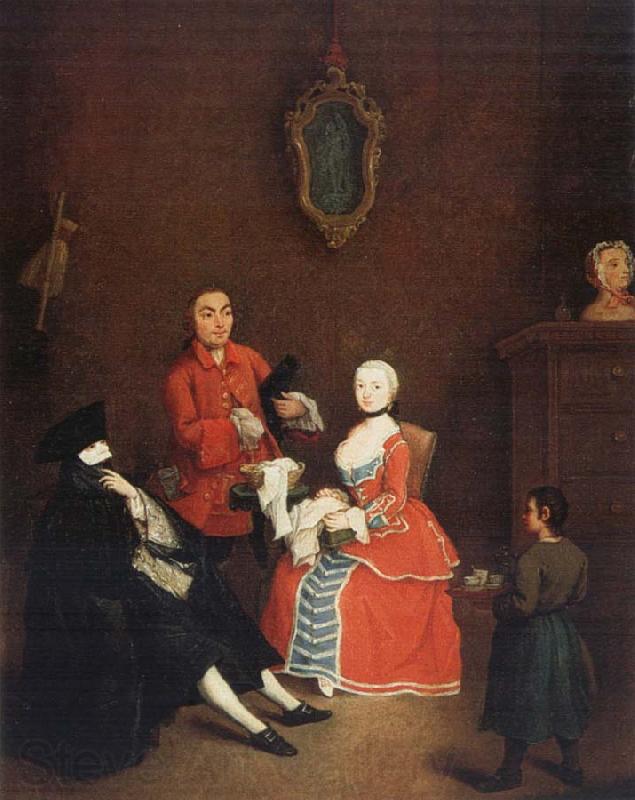 Pietro Longhi Visit of the Bauta Norge oil painting art
